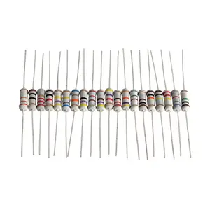 20 Werte *10 1 W 5% Widerstände Widerstandskombinationskit 10 Ohm - 1 M Ohm-Gruppe 11 × 3 mm elektronische Widerstandsgruppe