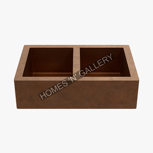 Antique Copper Hammered Stainless Steel Metal <b>Kitchen</b> <b>Sink</b> Modern Design Under Mount Handmade <b>Sink</b> for <b>Kitchen</b> Bathroom Use - Product Image 3