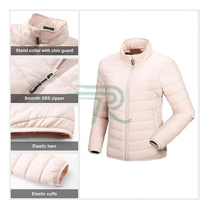 Razorts International Women's Quilted <b>Jacket</b> Full Zip Autumn Lightweight <b>Packable</b> With Kangaroo Pocket Solid Color - Product Image 5