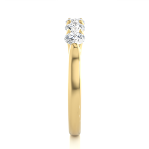 Anillo de Diamantes Clásico Art Deco para Boda, Claridad VVS, Diamante Cultivado en Laboratorio, Corte de 5 Redondos, Anillo de Compromiso en Oro Puro de 14k - Product Image 5