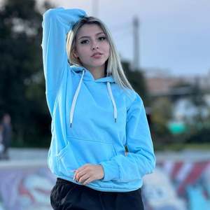 Básico, algodón mezclado Mujeres Otoño Invierno Moda Manga larga Cordón Deportes Casual Sudaderas con capucha Alta calidad hoodi para hombre - Product Image 3