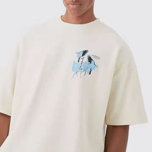 เสื้อยืดคอกลมทรงบ็อกซี่ฟิตเนสพิมพ์ลายจอผ้าฝ้ายทรงโอเวอร์ไซส์สไตล์สตรีท DIY โลโก้ได้ตามต้องการ - Product Image 4