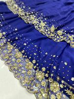 Designer Georgette soie demoiselles d'honneur Lehenga Choli Style traditionnel indien pakistanais fête de mariage porter broderie séquence travail