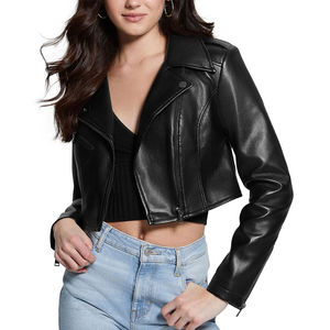 Veste en cuir courte pour femme, décontractée, respirante, avec logo imprimé, meilleure qualité, sortie d'usine, veste en cuir courte pour femme, OEM - Product Image 6