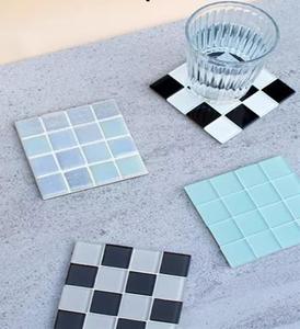 Manufacturer <b>Mosaic</b> Coaster <b>Glass</b> <b>Tile</b> Cup Mat Square Tableware Kitchen Dining Room Home Decoration Handmade Gift Accessory - Product Image 2