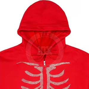 Winter Weat Warm Material Rhinestone Hoodie High Street New Article To Wear Cotton Blended Rhinestone Hoodies - Product Image 3