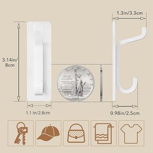 Extra Sticky Stainless Steel Self-Adhesive Wall Mounted Door <b>Hook</b> for Hanging <b>Towel</b> Coat Clothes Purse Hat & Keys - Product Image 5