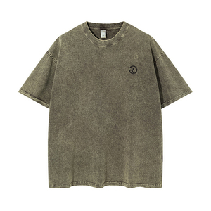 Camisetas ecológicas de algodón orgánico al por mayor Etiqueta Privada disponible bordado camiseta Logo camiseta personalizada - Product Image 3