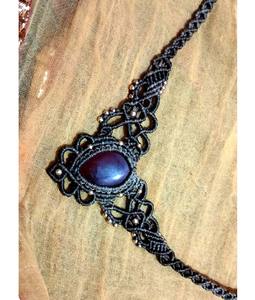 สร้อยคอมาคาราเม่ด้ายสีดำสไตล์โบฮีเมียนใหม่สร้อยคอเชือกทรงรีสไตล์โบฮีเมียนสำหรับเป็นของขวัญวันหยุด - Product Image 2