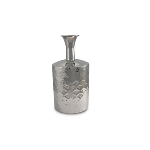 Florero de Metal hecho a mano con acabado plateado y logotipo personalizado de moda para boda y hogar, decoración de Hotel, jarrón de suelo industrial al por mayor - Product Image 2