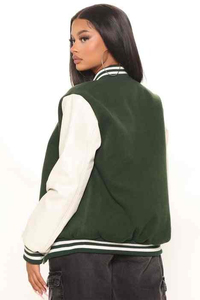 Haute qualité femmes à manches longues Letterman veste mode en gros véritable Varsity Design poches avant automne printemps hiver - Product Image 2