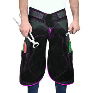 Nouvel arrivage de tablier d'entretien des sabots en cuir de vachette fendu en daim noir maréchal-ferrant équipement de sécurité couteau de poche antidérapant boucle à dégagement rapide - Product Image 2