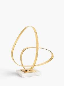 Escultura de metal decorativa de mesa moderna con curvas artísticas y pulido Premium, ideal para escritorios y estudios de oficina de lujo - Product Image 6