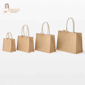 กระเป๋าช้อปปิ้งผ้ากระสอบรีไซเคิลพิมพ์โลโก้ตามสั่งขายส่ง ลายการ์ตูน เป็นมิตรกับสิ่งแวดล้อม ใช้ซ้ำได้ - Product Image 1