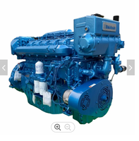 Moteur marin Baudouin authentique de 500 à 2000 ch, 6M33 12M33, avec démarrage électrique et composants principaux de la pompe pour utilisation navale