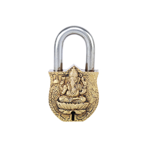 Estatuilla de Ganesh de latón Shubham de 300gm, decoración religiosa pulida para el hogar y candado de seguridad, artesanía de Metal duradera - Product Image 1