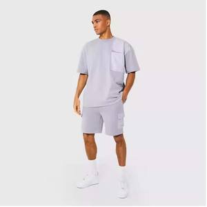 Ensemble t-shirt et short pour hommes en coton et polyester ensemble de service OEM pour l'été - Product Image 2