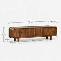 Meuble TV en bois de manguier massif GAIA |   Console de rangement de style Japandi moderne, forme organique, meuble bas pour salon