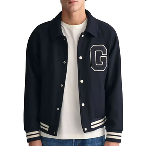 Nouveau Veste de baseball de haute qualité personnalisée OEM pour hommes Vintage Letterman College Veste en toile à col montant en laine à manches longues Coupe-vent - Product Image 1