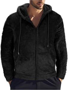 Veste à fermeture éclair à capuche en fausse fourrure en molleton lourd unisexe Pull surdimensionné imprimé du fabricant personnalisé pour hommes femmes - Product Image 2