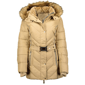 Customized Adjustable Waist <b>Women</b> Elastic Cuffs <b>Winter</b> Parka Zipper Jacket Soft Fur Hooded Insulated Jacket With Custom Patches - Product Image 2