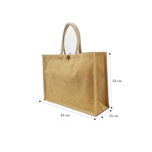 Eco-Friendly <b>Reusable</b> Jute Grocery Tote <b>Bags</b> Biodegradable Daily Use Natural Fiber <b>Bags</b> Plain Style Sustainable for Daily Use - Product Image 1