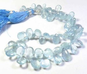 ลูกแพร์เจียระไนแบบหลวมเกรดสูงพลอยสีฟ้า10 "เกลียว100% อัญมณีธรรมชาติ7-13มม. - Product Image 5