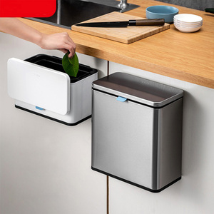 Anti-fouling sigillato in acciaio inox pattumiera da cucina con coperchio, montato a parete della famiglia addensato bidone della spazzatura - Product Image 4