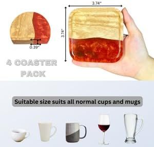 Wood Epoxy <b>Table</b> <b>Coaster</b> Durable and Stylish Mats & Pads for <b>Table</b> Protection <b>Coaster</b> and Gifted Use Item - Product Image 3