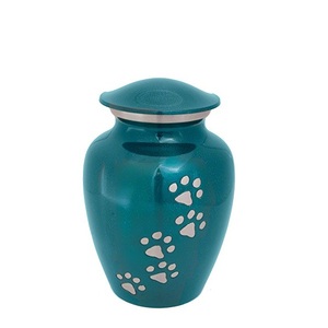 โกศสําหรับสัตว์เลี้ยงโลหะแถบสีน้ําเงินสําหรับราคาไม่แพง โกศโลหะสําหรับงานศพสัตว์เลี้ยง ใช้โกศสัตว์เลี้ยงโลหะที่ทําด้วยมือพร้อมรอยเท้า - Product Image 5