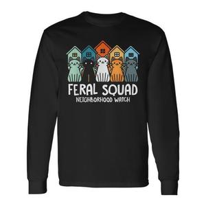 Camiseta de manga larga Neighborhood Watch para la adopción y rescate de gatos, camiseta promocional del equipo Feral Squad - Product Image 1