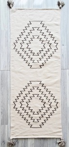 Alfombra Kilim de algodón hecha a mano con borlas, técnica Jacquard, patrón a cuadros para el hogar, sala de estar, alfombrillas de baño, proveedor directo de India - Product Image 2