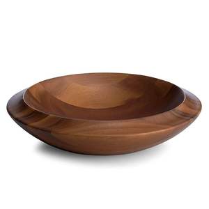 ENSALADERA-FRUTERO TALLADO DE MADERA REAL NATURAL, Cuenco de madera decorativo para mesa, oficina, decoración del hogar, utensilios de cocina - Product Image 6