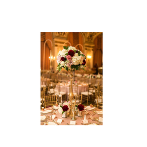 Candélabre à 5 bras en métal plaqué or fait à la main pour la décoration de la maison et de mariage en métal pur forme personnalisée - Product Image 4