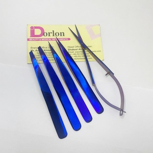 Pince à épiler pointue professionnelle pour l'épilation des sourcils et des cheveux Ensemble de ciseaux à sourcils Plasma bleu Épilateur facial en acier inoxydable - Product Image 2