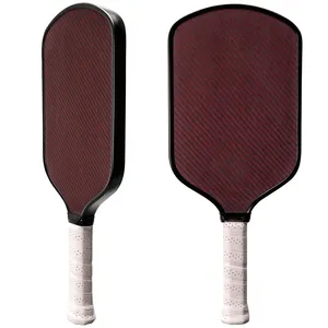 Individuelles aromatisches KVL Aramid-Faser-Pickleball-Paddel T700 thermoformierte Kohlenstofffaser Pickleball-Paddel rotes kvl-PP-Wabenkern