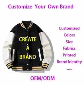 Veste universitaire bleu clair avec logo personnalisé, manches en cuir, broderie noire, hiver, rue principale pour le baseball universitaire, letterman pour hommes - Product Image 3