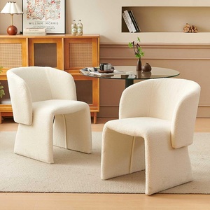 Fauteuils d'appoint rembourrés en fausse <span class=keywords><strong>fourrure</strong></span> White Barrel pour salon de cuisine - Product Image 1