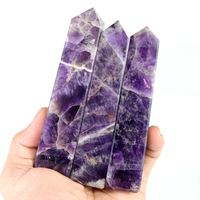 Haute qualité Style européen taille personnalisée 4 facettes poli naturel améthyste Point cristal grande tour sculpté Feng Shui amour
