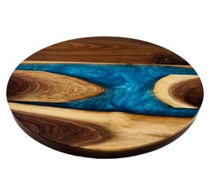 Vente en gros de planche à découper en résine et bois d'acacia pour la cuisine domestique Cadeau de Noël pour steak servant de l'époxy plateau de charcuterie plateau de fromages - Product Image 5