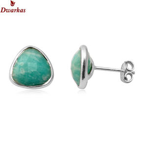 Charmes classiques en argent sterling 925 avec pierre précieuse amazonite, accessoires pour bracelet, pendentif, collier, en stock - Product Image 2