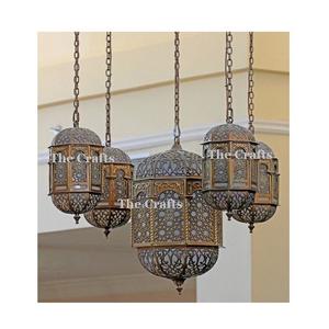 โคมไฟแขวนโลหะและแก้ว คุณภาพเยี่ยม สำหรับตกแต่งบ้านและงานแต่งงาน - Product Image 1