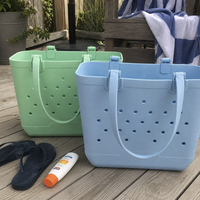 Sac de plage en EVA écologique avec logo personnalisé, imperméable, en caoutchouc, grand format, se tient debout, sangles amovibles, vente en gros
