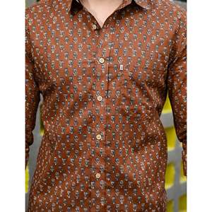 Chemise décontractée pour homme en coton imprimé à manches longues, respirante, en popeline ou tissu Oxford, motif floral ou à pois, offre ODM - Product Image 2