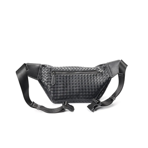Sac de poitrine minimaliste en cuir véritable, sac à bandoulière, fermeture à glissière, imperméable, usage quotidien, toutes saisons, pour homme - Product Image 1