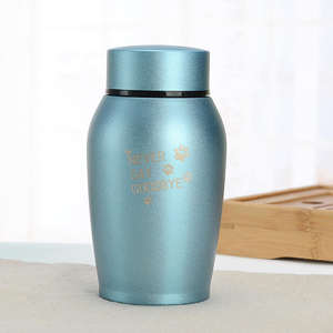 Urne cylindrique moderne en aluminium personnalisable en gros pour contenir les cendres d'animaux domestiques-Occasion de sympathie pour chats et chiens - Product Image 1