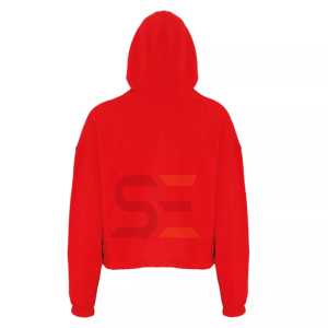 Hot Selling <b>Women's</b> Winter Hooded Crop Top Pullover <b>Hoodie</b> with Front Logo Customizable 100% Cotton Long Sleeve Streetwear - Product Image 4