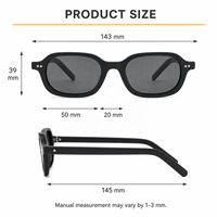 Lunettes de soleil Mellume classiques rétro fines rectangulaires en acétate, monture écaille, style vintage, avec logo personnalisé, pour hommes et femmes