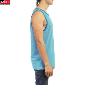 Camiseta sin mangas a rayas para hombre INDEX, cuello redondo, tejida, transpirable, de poliéster, informal, deportiva - Product Image 3