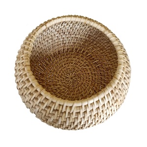 Vente en gros de canne à panier de rangement en bois multi-usages de forme ronde pour la maison, la cuisine, la salle à manger et la table à manger - Product Image 3